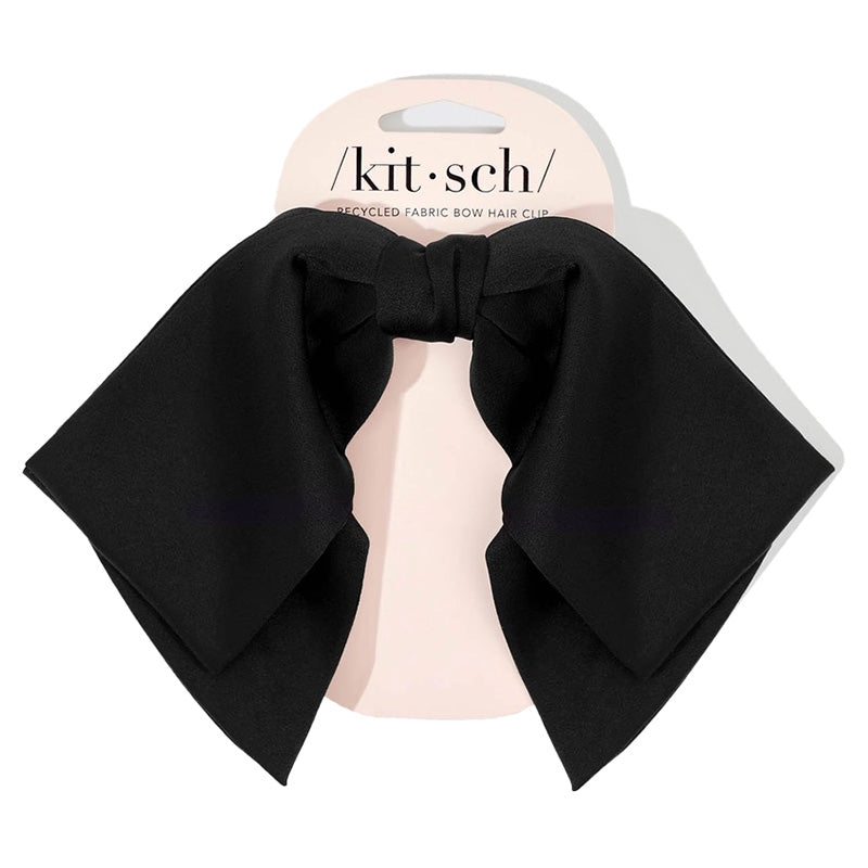 kitsch-recycled-fabric-bow-hair-clip-black