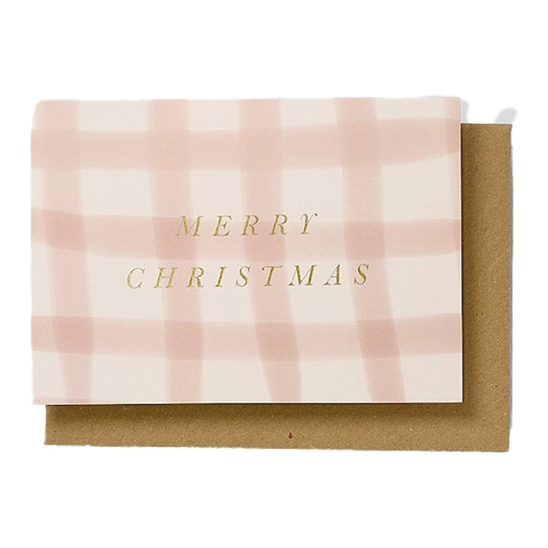 KATIE LEAMON | Blush Check Merry Christmas Card