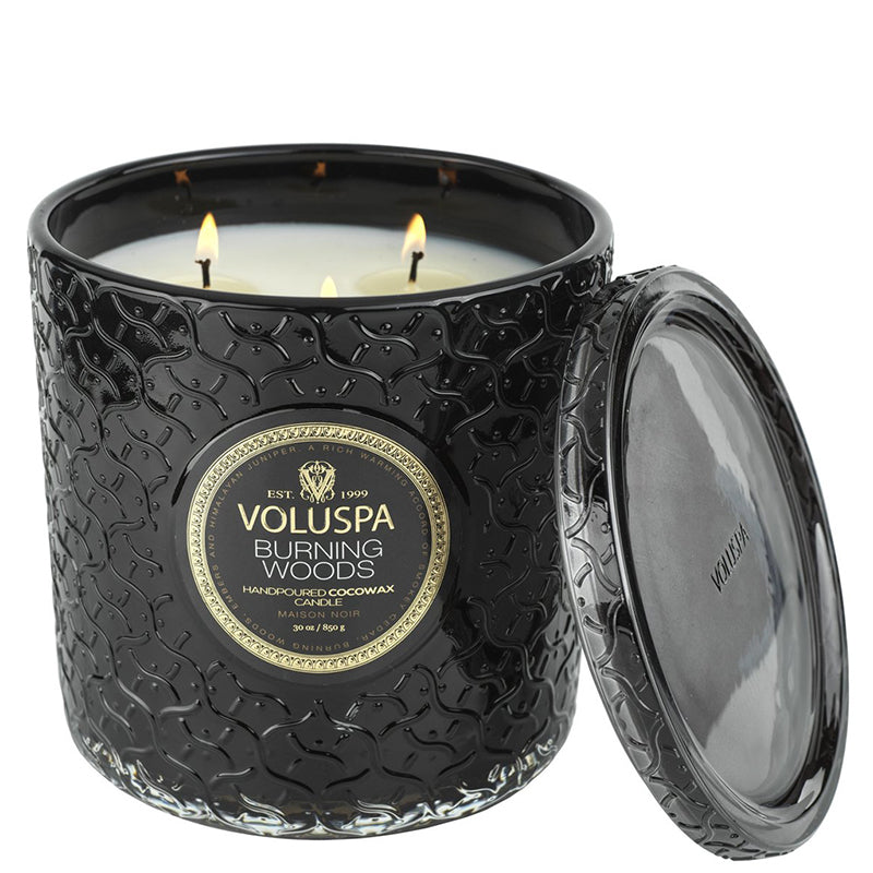 voluspa-burning-woods-luxe-candle-lit