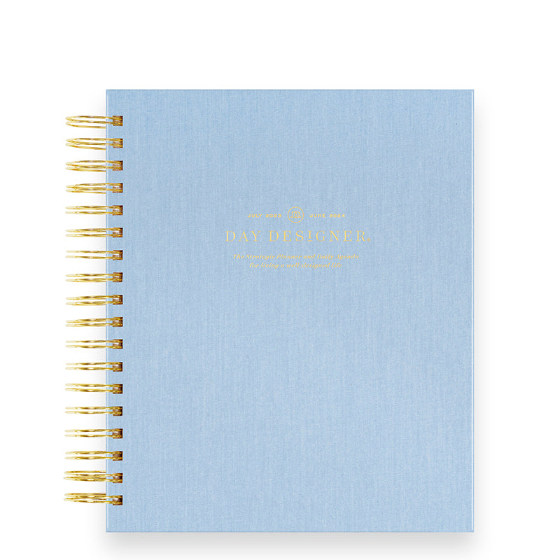 day-designer-original-size-academic-year-2023-24-chambray-bookcloth-front-cover