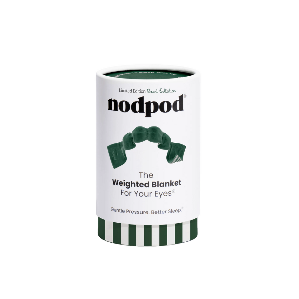 White cylindrical container with green accents featuring 'nodpod' branding on a white background