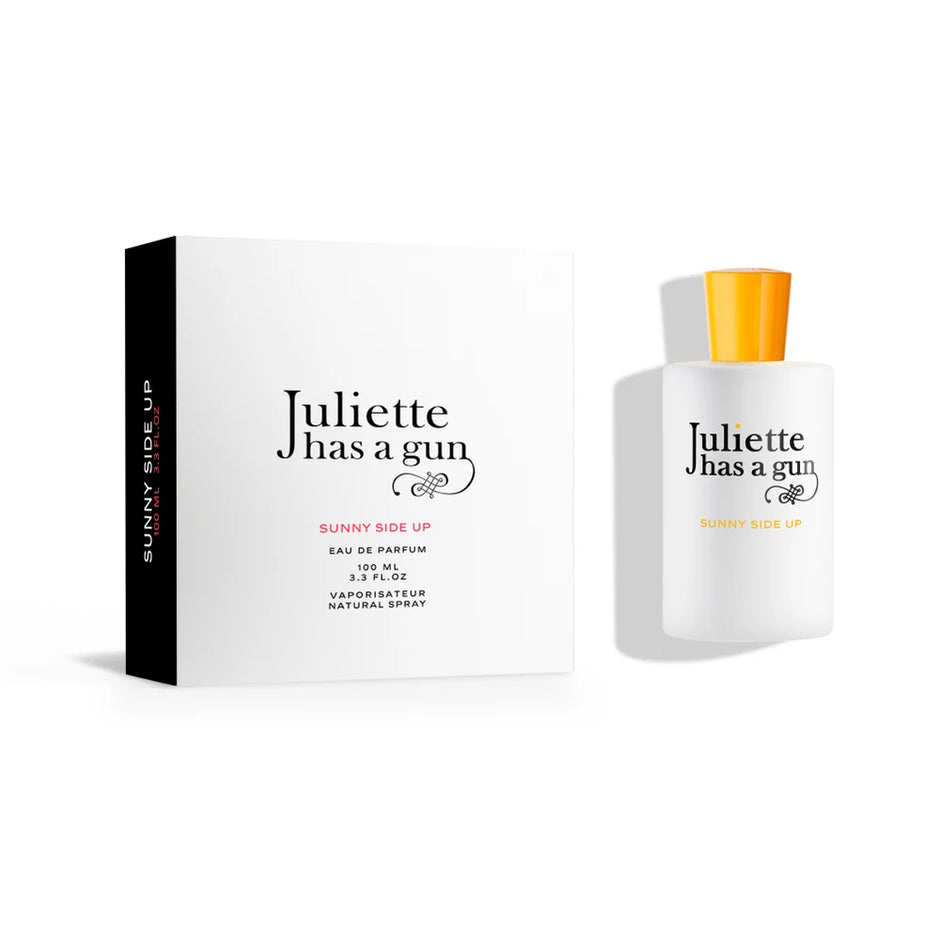 Juliette Has A Gun Sunny Side Up Eau de Parfum bottle with its white gift box