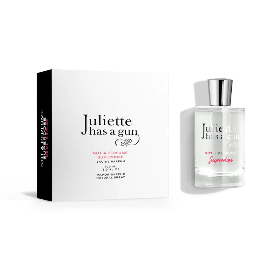 Juliette Has A Gun Not a Perfume Superdose Eau de Parfum bottle with its white gift box