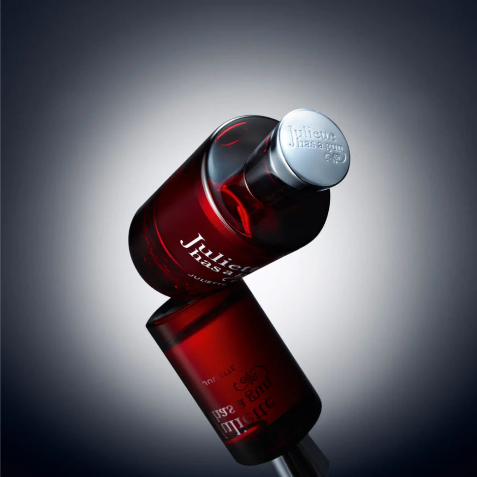 Juliette Has A Gun Juliette Eau de Parfum bottle in dramatic spotlight