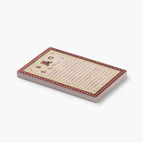 Beary Christmas Holiday Notepad with red plaid border and lined pages on white background