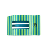 Teleties Cabana Cutie Large Flat Rectangle Hair Clip in blue and yellow striped design