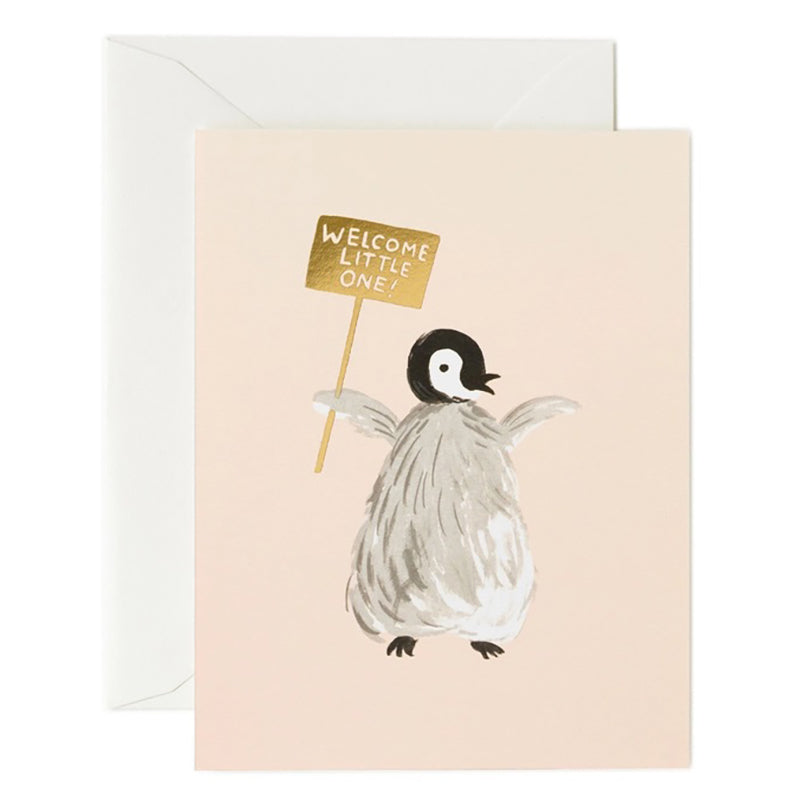 rifle-paper-co-welcome-little-one-penguin-card