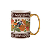 Rifle Paper Co. Harvest Porcelain Mug with autumn fruits and floral design