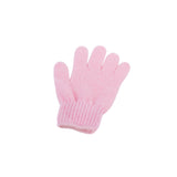 Pink exfoliating body gloves by Cait + Co displayed on white background