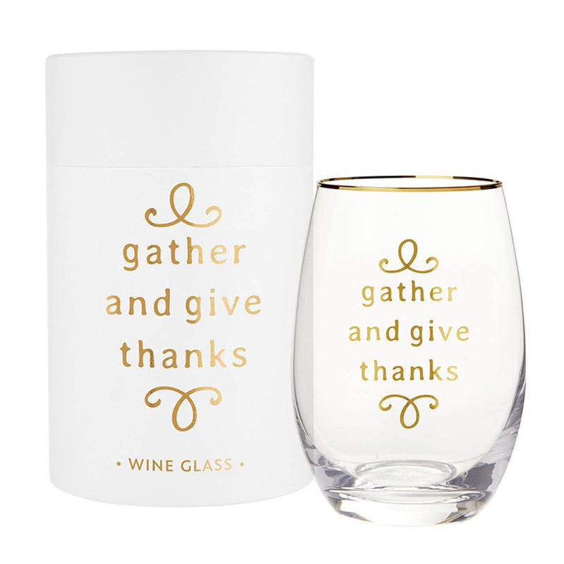SANTA BARBARA DESIGN STUDIO | Stemless Wine Glass - Gather And Give Thanks