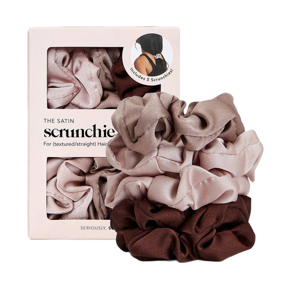 KITSCH | Satin Sleep Scrunchies 5pc - Cameo