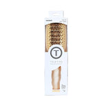 TELETIES Vented Hair Brush in Tan - Packaging display showing brush design and benefits
