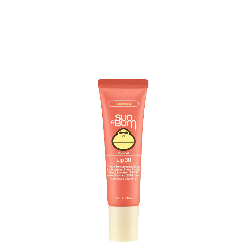 Sun Bum lip balm tube on a white background
