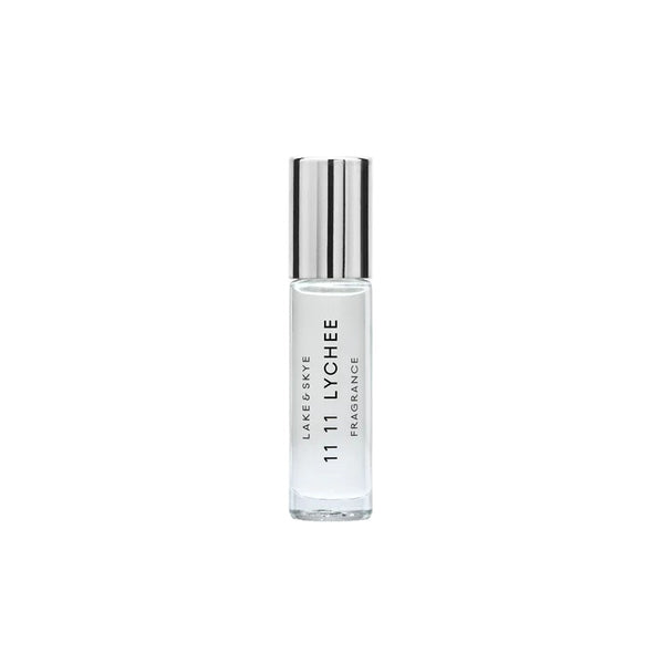 Lake & Skye 11 11 Lychee 10mL rollerball fragrance oil on white background