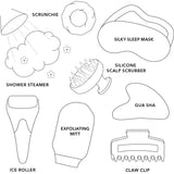 Pinch Provisions Super Spa Set Granny Square product lineup with labeled beauty tools