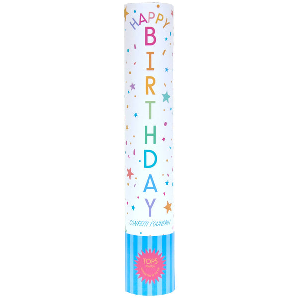 TOPS MALIBU | Grande 12" Confetti Fountain - "Happy Birthday"