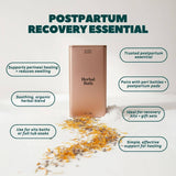 Mother Mother Herbal Bath sitz bath with organic ingredients and postpartum recovery benefits infographic