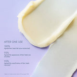 VOESH Heel Repair Duo showing moisturizing results with 100% user agreement after one use