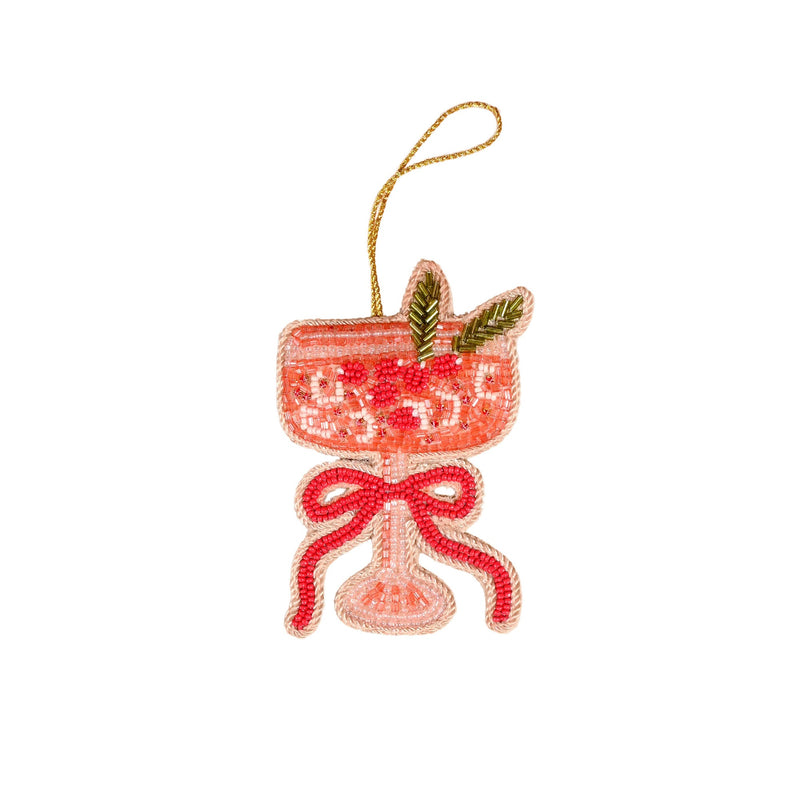 THE DARLING EFFECT | Handcrafted Beaded Ornament-Cranberry Cosmo