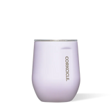 Corkcicle 12oz Classic Stemless in Lavender Fog, a pale purple insulated wine tumbler with lid