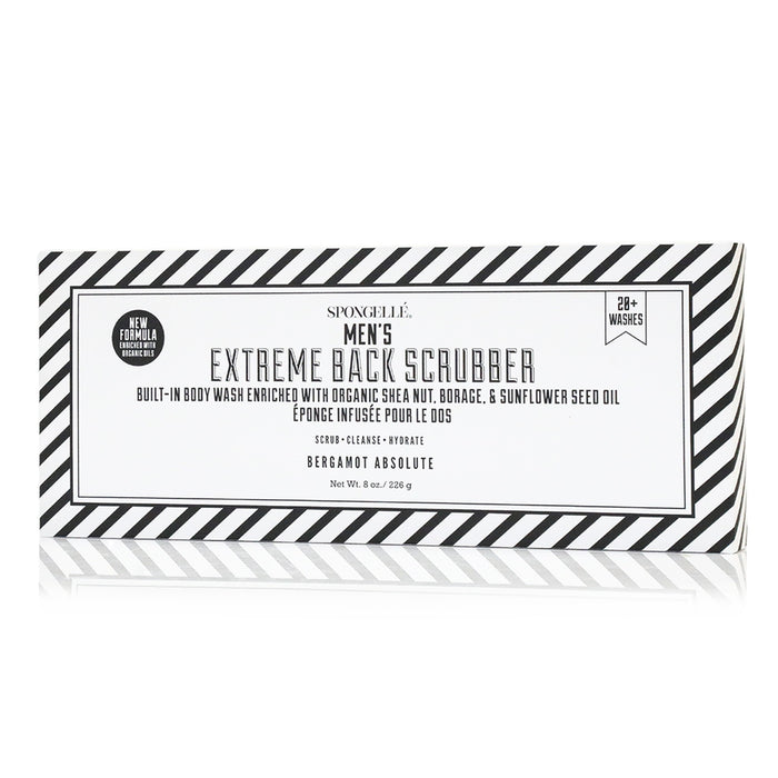Spongellé Men's Extreme Back Scrubber with bergamot scent, 8 oz body wash sponge