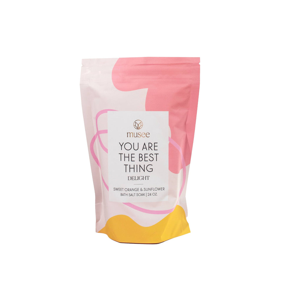 Musee You Are The Best Thing Delight bath salt soak 24 oz with sweet orange and sunflower