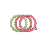 TELETIES Summer Crush Small Hair Ties in pink and lime green spiral coil design