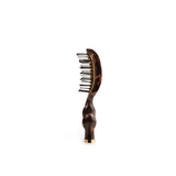 TELETIES Mini Vented Brush in Tortoise shell pattern, shown from side and back angles