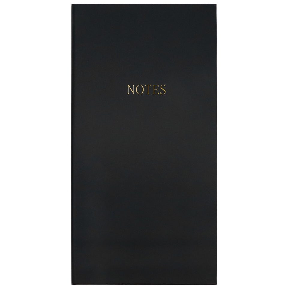 Black NOTES portable sticky notes booklet with gold lettering by Sweet Water Decor