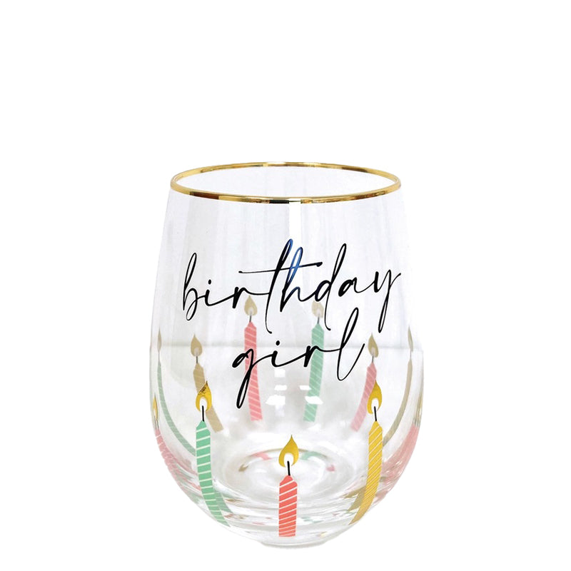 Stemless Wine Glass - Birthday Girl