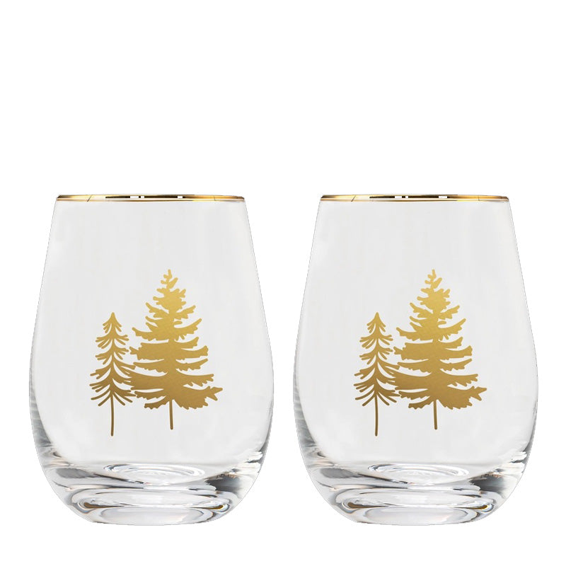 SWEET WATER DECOR | Stemless Wine Glass Boxed Set - Trees