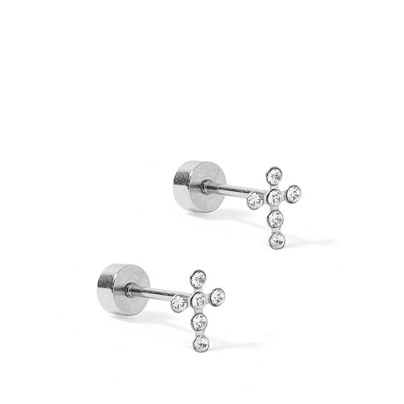 linny-co-screwback-stud-earrings-clara-silver-cross