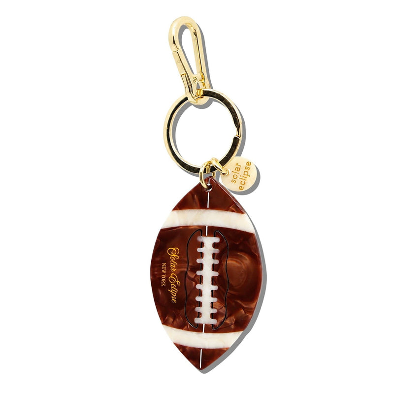 SOLAR ECLIPSE | Hand-painted Vintage Football Bag Charm + Keychain
