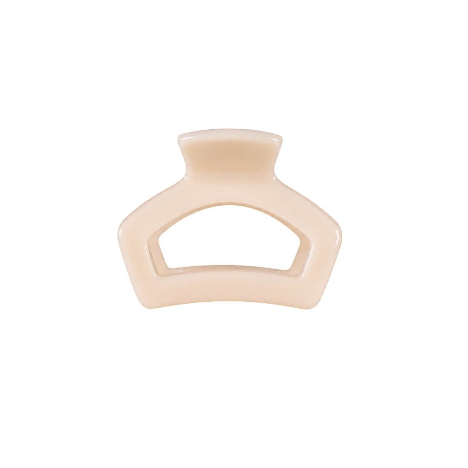 TELETIES Open Almond Beige Petite Hair Clip on black background