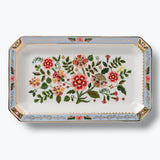 Rifle Paper Co. Gracie large porcelain catchall tray with floral botanical design and gold trim