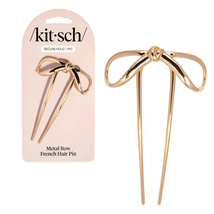 KITSCH | Mini Metal Bow French Hair Pin - Gold
