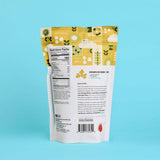 Poppy Caramelized Onion Sage popcorn package back view showing nutrition facts and ingredients
