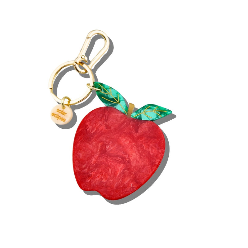 SOLAR ECLIPSE | Hand-painted Apple Bag Charm + Keychain