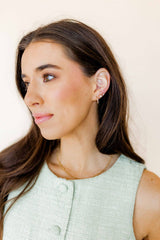 LINNY CO | Huggie Earrings - Scarlett Hoop Gold 12mm CZ