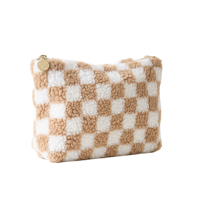 THE DARLING EFFECT | Checkered Tan Teddy Pouch