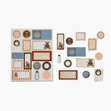 Beary Christmas sticker and label sheet set featuring holiday designs with bears, wreaths, and festive patterns.