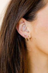 LINNY CO | Huggie Earrings - Scarlett Hoop Gold 12mm CZ