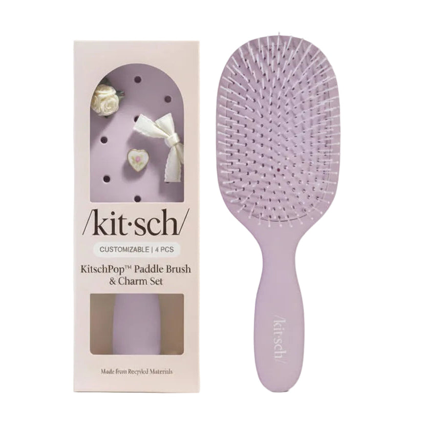 KITSCH | KitschPop™️ Paddle Brush & Charm Set - Soft Violet