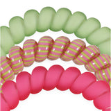 TELETIES Summer Crush Large Hair Ties in pink, lime green, and striped patterns