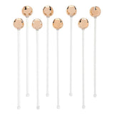 Rose gold jingle bell stir sticks