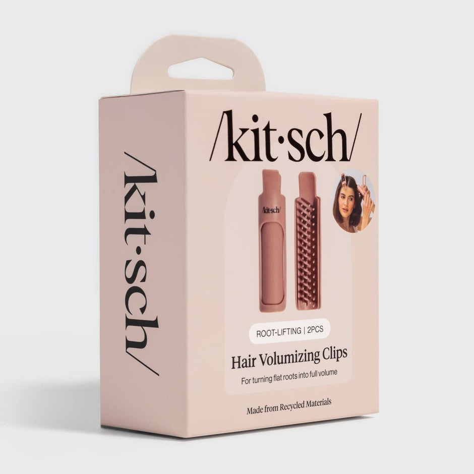 Kitsch Hair Volumizing Clips 2-piece set in terracotta on neutral background