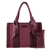 Mulberry Twilly Jelly Tote Bag with patterned handles and transparent phone pocket on white background
