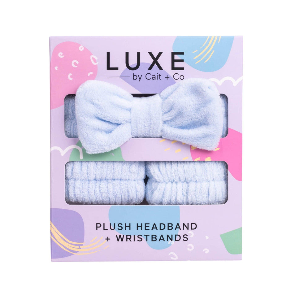 Cait + Co - Luxe Headband + Wristbands - Blue
