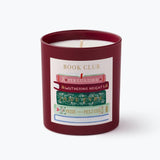 Rifle Paper Co. Book Club 9.5 oz scented candle in burgundy glass with literary book spine label