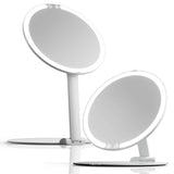 FANCII Abigail Rechargeable Travel Mirror with LED Light - White